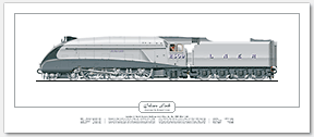 LNER A4 Class No. 2509 Silver Link (H. N. Gresley) Steam Locomotive Print