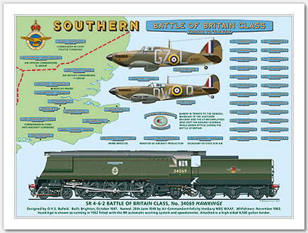 Battle of Britain 34069 Hawkinge with Nameplates