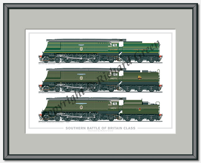 Multi Image Print Mount Bulleid Light Pacifics