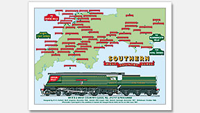 SR 4-6-2 West Country Class No. 21C117 Ilfracombe with Nameplates and Train Headboards, (O. V. S. Bulleid) Steam Locomotive Print