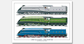 LNER 4-6-2 A4 Class – The Thirties, No. 2510 Quicksilver (1936), No. 4494 Osprey (1937), No. 4464 Bittern (1938)