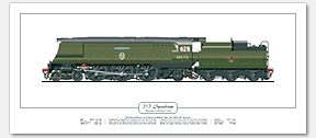 SR Battle of Britain (Light Pacific) Class No. 34072 257 Squadron (O. V. S. Bulleid) Steam Locomotive Print