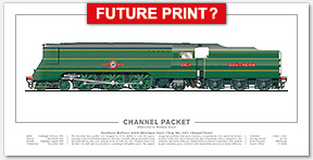 SR Merchant Navy Class No. 21C1 Channel Packet (O. V. S. Bulleid) Steam Locomotive Print