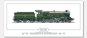 GWR Castle Class No. 7029 Clun Castle (C. B. Collett) Steam Locomotive Print