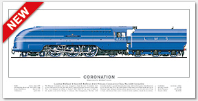 LMS Princess Coronation (Duchess) Class No. 6220 Coronation (W. A. Stanier) Steam Locomotive Print