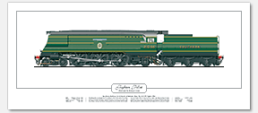 SR Battle of Britain (Light Pacific) Class No. 21C155 Fighter Pilot (O. V. S. Bulleid) Steam Locomotive Print