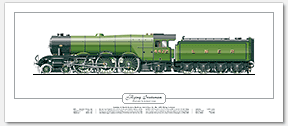 LNER A1 Class No. 4472 Flying Scotsman (H. N. Gresley) Steam Locomotive Print
