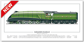 LNER A4 Class No. 4482 Golden Eagle (H. N. Gresley) Steam Locomotive Print