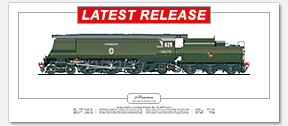 SR Battle of Britain (Light Pacific) Class No. 34072 Manston (O. V. S. Bulleid) Steam Locomotive Print