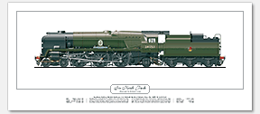 SR/BR Rebuilt Battle of Britain (Light Pacific) Class No. 34053 Sir Keith Park (O. V. S. Bulleid/R. G. Jarvis) Steam Locomotive Print