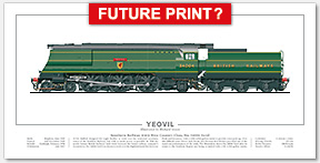 SR West Country (Light Pacific) Class No. 34004 Yeovil (O. V. S. Bulleid) Steam Locomotive Print
