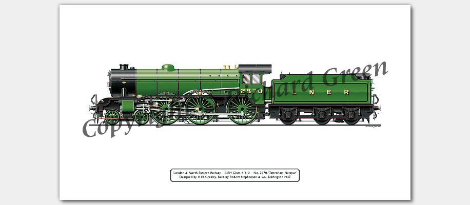 LNER B17/4 Footballer No 2870 (61670) Tottenham Hotspur (H. N. Gresley) Steam Locomotive Print